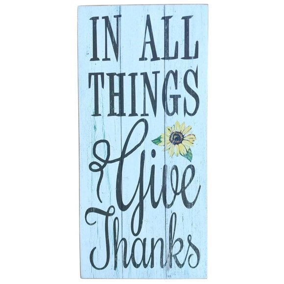 💚2 for $10💚 In All Things Give Thanks Wood Sign - Picture 1 of 4